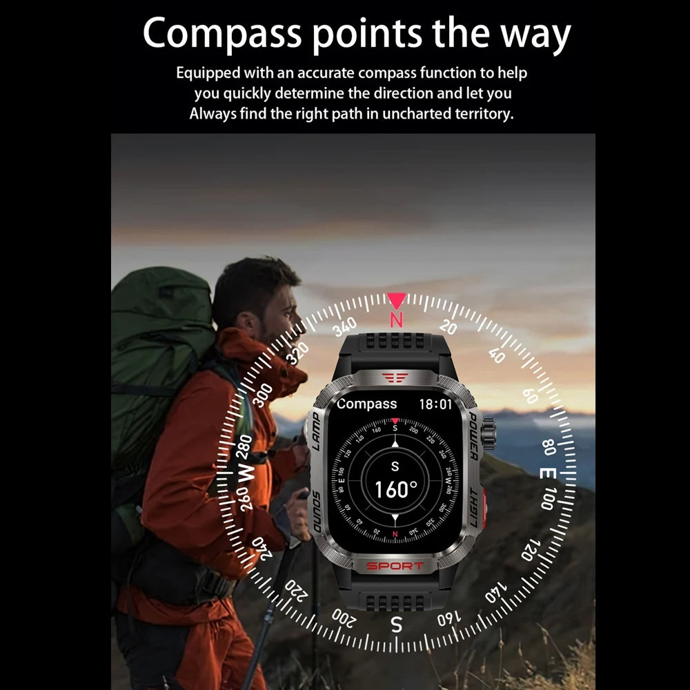 2024 Outdoor Smartwatch with Fitness Tracker & Bluetooth Calls