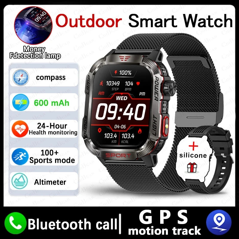 2024 Outdoor Smartwatch with Fitness Tracker & Bluetooth Calls