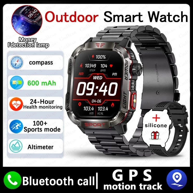 2024 Outdoor Smartwatch with Fitness Tracker & Bluetooth Calls