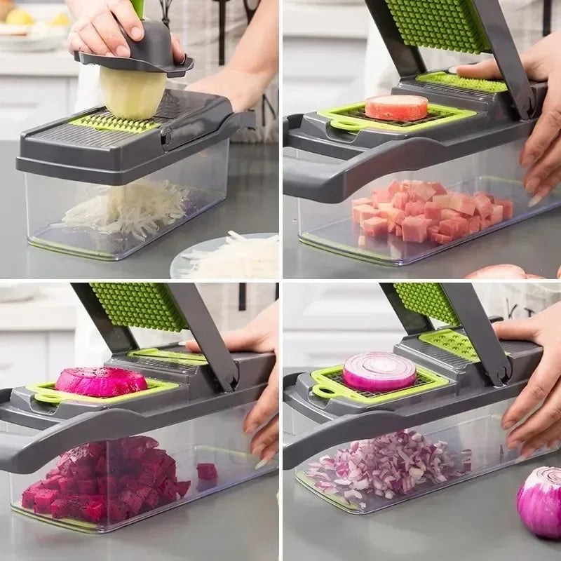 Vegetable Chopper & Slicer – 14/16-in-1 Multifunctional Cutter