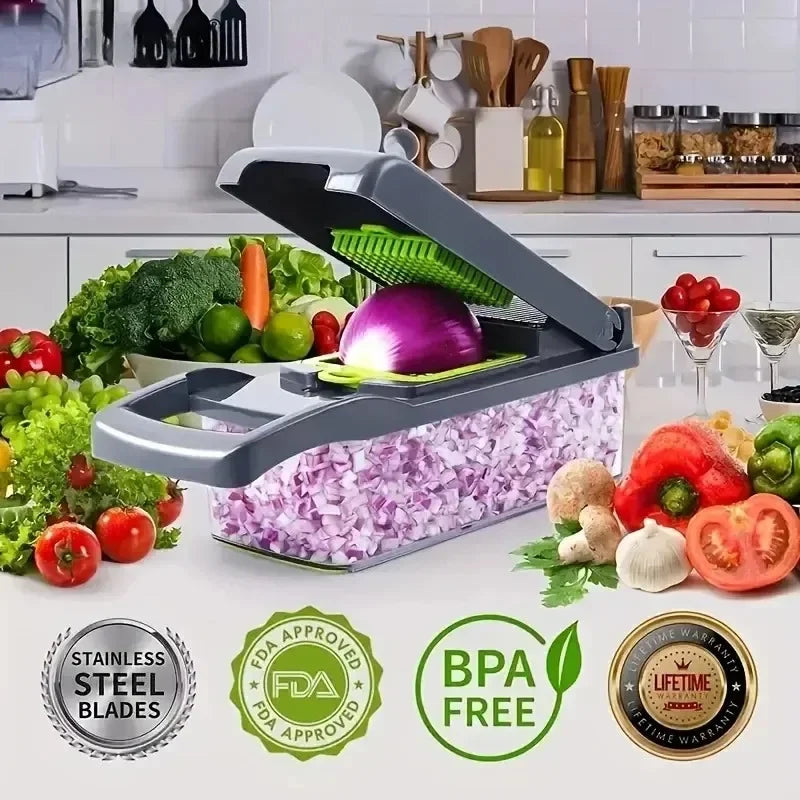 Vegetable Chopper & Slicer – 14/16-in-1 Multifunctional Cutter