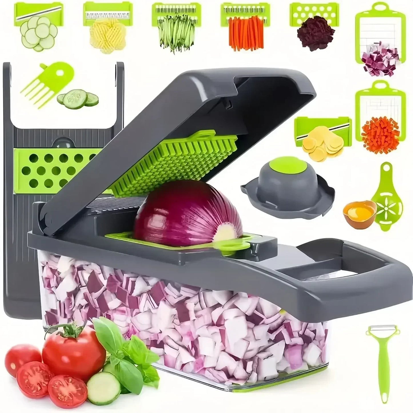 Vegetable Chopper & Slicer – 14/16-in-1 Multifunctional Cutter