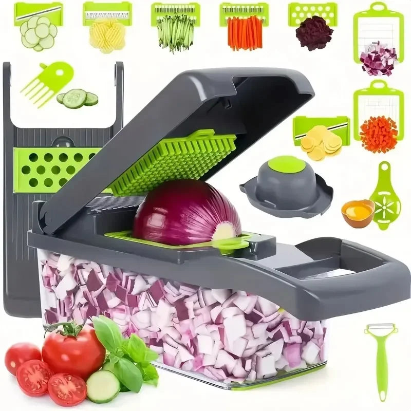 Vegetable Chopper & Slicer – 14/16-in-1 Multifunctional Cutter