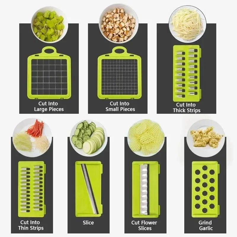 Vegetable Chopper & Slicer – 14/16-in-1 Multifunctional Cutter