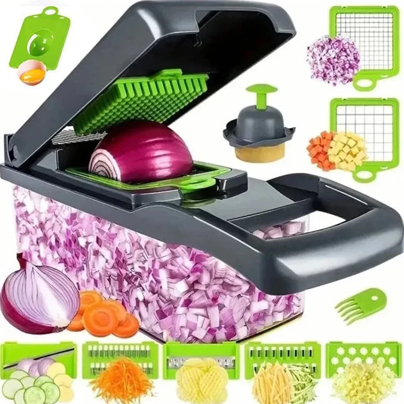 Vegetable Chopper & Slicer – 14/16-in-1 Multifunctional Cutter